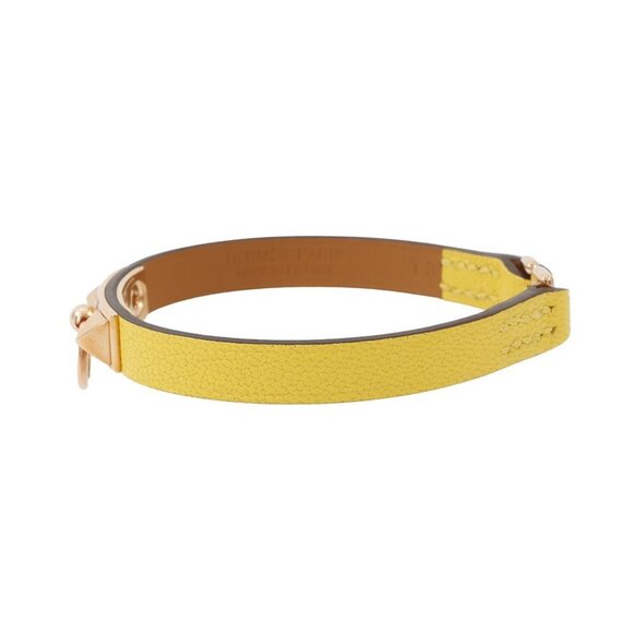 HERMES Rival Mini Bracelet Size T3 Swift Leather Jaune de Naples - Picture 9 of 12
